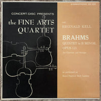 Johannes Brahms / Reginald Kell / The Fine Arts Quartet ‎| Quintet In B Minor Op.115 For Clarinet And Strings